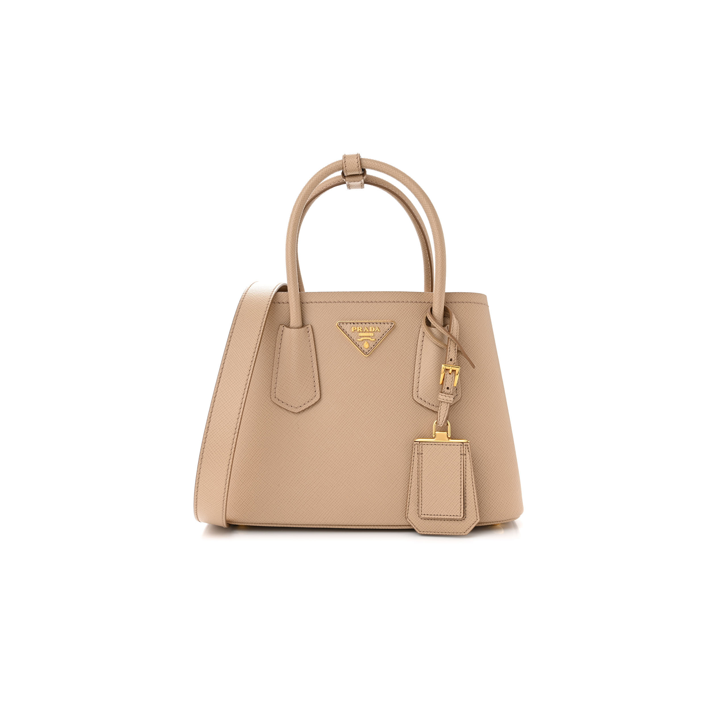 Pra*a saffiano cuir mini double bag cammeo 1bg443 (25*18.5*12.5cm)